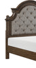 Ambrose Panel Bed with Headboard & Frame, Wooden, Fabric, Brown - Queen Size | Lit à panneaux Ambrose en bois et en tissu avec tête de lit et cadre de lit, brun - format grand lit