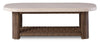 Banff Outdoor Patio Coffee Table - Resin Wicker & Aluminum, Weather Resistant - Brown/Beige | Table à café Banff pour la terrasse à l’extérieur - osier en résine et aluminium, résistante aux intempéries - brune et beige