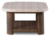 Banff Outdoor Patio Coffee Table - Resin Wicker & Aluminum, Weather Resistant - Brown/Beige | Table à café Banff pour la terrasse à l’extérieur - osier en résine et aluminium, résistante aux intempéries - brune et beige