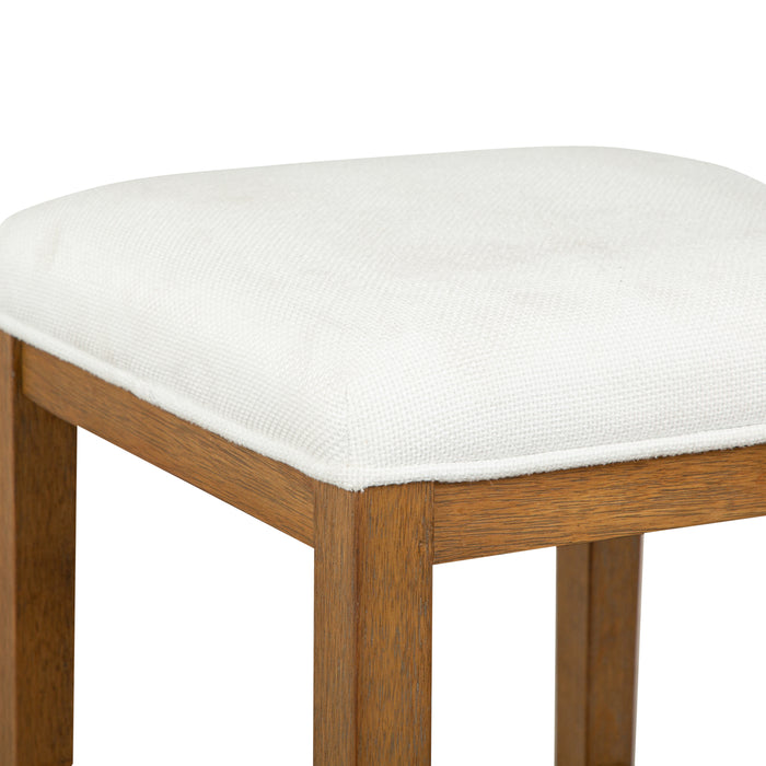 Betton 16\" Stool with Wood Legs - Belgian Wheat