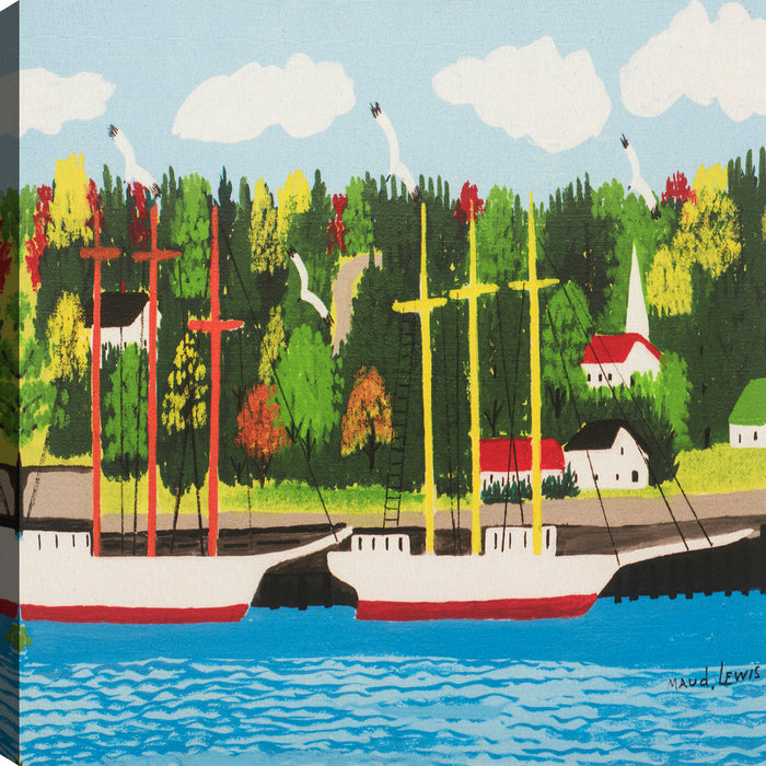 Boats Canvas Wall Art – 21\" x 21\" 