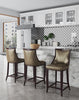 Manhattan Comfort Emperor 41" Beech Wood Barstool - Bronze & Walnut|Tabouret bar Emperor de Manhattan Comfort de 41 po en hêtre - bronze et noyer