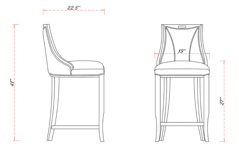 Manhattan Comfort Emperor 41\" Beech Wood Barstool - Bronze & Walnut