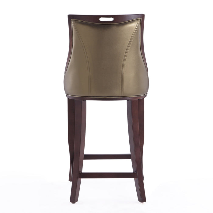 Manhattan Comfort Emperor 41\" Beech Wood Barstool - Bronze & Walnut