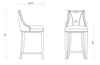 Manhattan Comfort Emperor Faux Leather Barstool - Pebble Grey|Tabouret bar Emperor de Manhattan Comfort en similicuir - gris galet