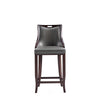 Manhattan Comfort Emperor Faux Leather Barstool - Pebble Grey|Tabouret bar Emperor de Manhattan Comfort en similicuir - gris galet