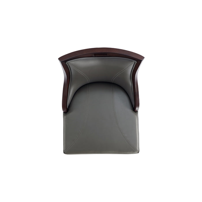Manhattan Comfort Emperor Faux Leather Barstool - Pebble Grey