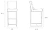 Manhattan Comfort Element 42.13" Polished Chrome Stainless Steel Barstool - Pearl White|Tabouret bar Element de Manhattan Comfort de 42,13 po en chrome poli et en acier inoxydable - blanc perle
