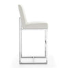 Manhattan Comfort Element 42.13" Polished Chrome Stainless Steel Barstool - Pearl White|Tabouret bar Element de Manhattan Comfort de 42,13 po en chrome poli et en acier inoxydable - blanc perle
