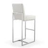 Manhattan Comfort Element 42.13" Polished Chrome Stainless Steel Barstool - Pearl White|Tabouret bar Element de Manhattan Comfort de 42,13 po en chrome poli et en acier inoxydable - blanc perle