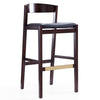 Manhattan Comfort Klismos 40.75\" Beech Wood Barstool - Black & Dark Walnut