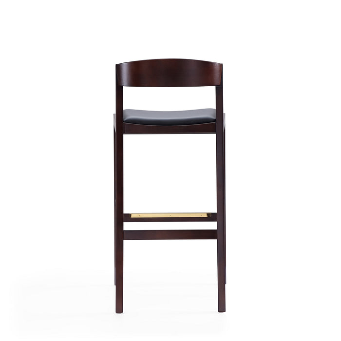 Manhattan Comfort Klismos 40.75\" Beech Wood Barstool - Black & Dark Walnut
