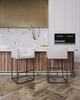 Manhattan Comfort Embassy 38" Metal Barstool - Cream & Black|Tabouret bar Embassy de Manhattan Comfort de 38 po en métal - crème et noir
