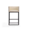 Manhattan Comfort Embassy 38" Metal Barstool - Cream & Black|Tabouret bar Embassy de Manhattan Comfort de 38 po en métal - crème et noir