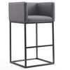 Manhattan Comfort Embassy 38" Metal Barstool - Grey & Black|Tabouret bar Embassy de Manhattan Comfort de 38 po en métal - gris et noir