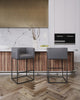 Manhattan Comfort Embassy 38" Metal Barstool - Grey & Black|Tabouret bar Embassy de Manhattan Comfort de 38 po en métal - gris et noir