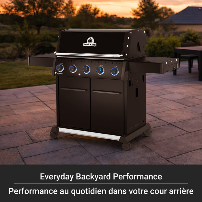 Broil King Baron 520 Pro Shadow 5-Burner 45,000-BTU Natural Gas BBQ - 675117 Grill