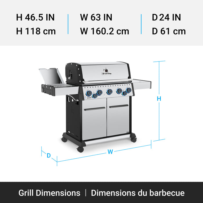 Broil King Baron S 490 Pro IR 4-Burner 40,000-BTU Natural Gas BBQ - 677347 Grill