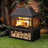 Deko Living 40" Metal Wood Burner Fireplace|Foyer extérieur au bois Deko Living de 40 po en métal