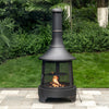 Deko Living Metal Wood Burner Chimney Fire Pit|Foyer extérieur au bois Deko Living en métal avec cheminée