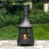 Deko Living Metal Wood Burner Chimney Fire Pit|Foyer extérieur au bois Deko Living en métal avec cheminée