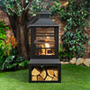 Deko Living Wood Burner Fire Pit Grill & Log Storage|Foyer-gril extérieur au bois Deko Living avec rangement pour bûches