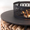Deko Living Metal Wood Burner Round Fire Pit & Log Storage|Foyer extérieur rond au bois Deko Living en métal avec rangement pour bûches