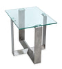 Consort 20" End Table with Tempered Glass Top - Aged Pewter | Table de bout Consort de 20 po avec dessus en verre trempé - étain vieilli