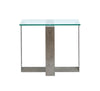 Consort 20" End Table with Tempered Glass Top - Aged Pewter | Table de bout Consort de 20 po avec dessus en verre trempé - étain vieilli