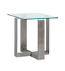 Consort 20" End Table with Tempered Glass Top - Aged Pewter | Table de bout Consort de 20 po avec dessus en verre trempé - étain vieilli