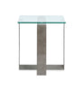 Consort 20" End Table with Tempered Glass Top - Aged Pewter | Table de bout Consort de 20 po avec dessus en verre trempé - étain vieilli