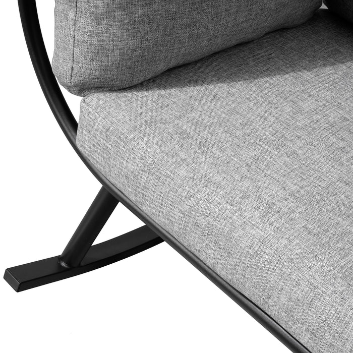 Deko Living Outdoor Rocking Egg Chair with Canopy - Black