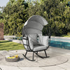 Deko Living Outdoor Rocking Egg Chair with Canopy - Black|Fauteuil berçant en forme d'œuf Deko Living pour l’extérieur avec toit - noir