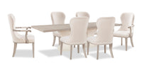 Corsa 7pc Dining Set with Table and 6 Chairs - Antique White Oak and Light Grey  