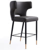 Manhattan Comfort Holguin 37" Counter Height Barstool with Tufted Back Buttons - Grey|Tabouret bar Holguin de Manhattan Comfort de hauteur comptoir de 37 po avec dossier capitonné - gris