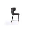 Manhattan Comfort Holguin 37" Counter Height Barstool with Tufted Back Buttons - Grey|Tabouret bar Holguin de Manhattan Comfort de hauteur comptoir de 37 po avec dossier capitonné - gris