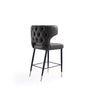 Manhattan Comfort Holguin 37" Counter Height Barstool with Tufted Back Buttons - Grey|Tabouret bar Holguin de Manhattan Comfort de hauteur comptoir de 37 po avec dossier capitonné - gris