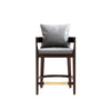 Manhattan Comfort Ritz 34" Beech Wood Counter Height Barstool - Grey & Dark Walnut|Tabouret bar Ritz de Manhattan Comfort de hauteur comptoir de 34 po en hêtre - gris et noyer foncé