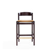 Manhattan Comfort Klismos 36.75" Beech Wood Counter Height Barstool - Camel & Dark Walnut|Tabouret bar Klismos de Manhattan Comfort de hauteur comptoir de 36,75 po en hêtre - chameau et noyer foncé