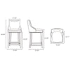 Manhattan Comfort Modern Shubert Counter Height Barstool Upholstered Leatherette with Beech Wood Legs - Dark Taupe|Tabouret bar moderne Shubert de Manhattan Comfort de hauteur comptoir avec revêtement en similicuir et pattes en hêtre - taupe foncé