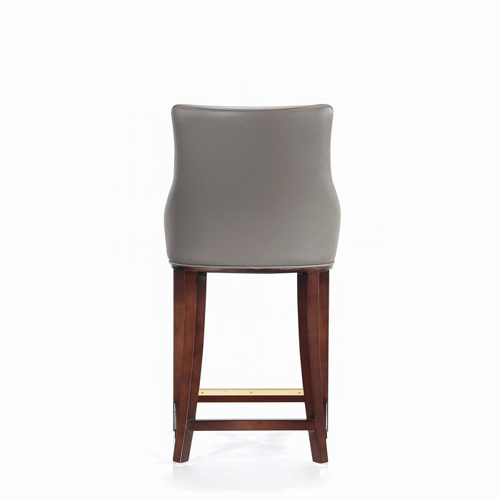 Manhattan Comfort Modern Shubert Counter Height Barstool Upholstered Leatherette with Beech Wood Legs - Dark Taupe
