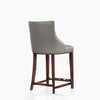 Manhattan Comfort Modern Shubert Counter Height Barstool Upholstered Leatherette with Beech Wood Legs - Dark Taupe|Tabouret bar moderne Shubert de Manhattan Comfort de hauteur comptoir avec revêtement en similicuir et pattes en hêtre - taupe foncé