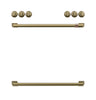 Café Brushed Brass Handle and Knob Kit for Range - CXFCEHKPMCG|Trousse de poignées et de boutons Café laiton brossé pour cuisinière - CXFCEHKPMCG