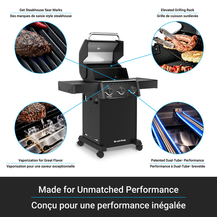 Broil King Crown 310 Shadow 4-Burner 32,000-BTU Propane Gas BBQ - 864054 Grill
