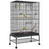 Pawhut 63" Bird Cage Open Top For Budgies Cockatiels Canaries Lovebirds Finches With Rolling Stand, |Pawhut Cage A Oiseaux Ouverte De 63" Pour Perruches Canaris Inseparables Pinsons Avec Support Roulan
