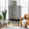 Pawhut 63" Bird Cage Open Top For Budgies Cockatiels Canaries Lovebirds Finches With Rolling Stand, |Pawhut Cage A Oiseaux Ouverte De 63" Pour Perruches Canaris Inseparables Pinsons Avec Support Roulan