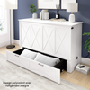 Key West Cabinet Bed With Tri-Fold Mattress - White Oak - Full Size | Lit armoire avec matelas à trois plis Key West, chêne blanc - format lit double