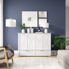 Key West Cabinet Bed With Tri-Fold Mattress - White Oak - Full Size | Lit armoire avec matelas à trois plis Key West, chêne blanc - format lit double