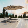 Lausaint 11FT Cantilever Umbrella with Base Beige Patio Umbrella | Parasol deporte Lausaint 3,35 m avec base beige