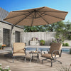 Lausaint 11FT Cantilever Umbrella with Base Beige Patio Umbrella | Parasol deporte Lausaint 3,35 m avec base beige